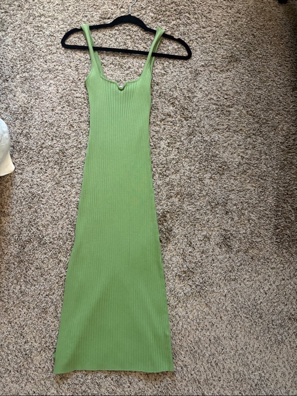 Double Zero Light Green Ribbed Maxi Tank Dress